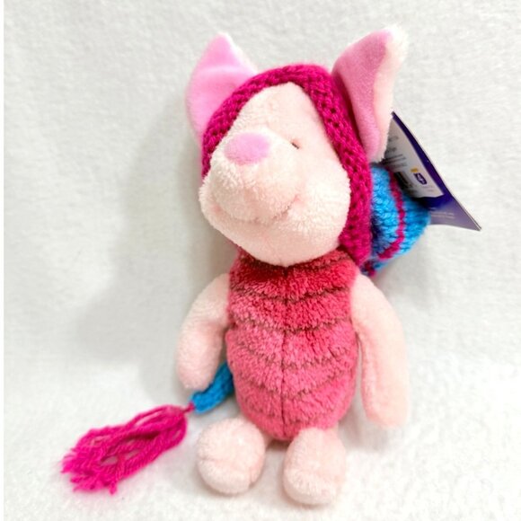 Piglet Plush Toy With Knit Elf Hat By Gund For Disney - Swing/Tush Tags Intact - Picture 5 of 12
